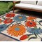 Homeroots 10' X 14' Ivory Blue And Orange Floral Indoor Outdoor Area Rug 545032 - alternate 3