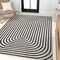 Jonathan Y Freya Modern Scandinavian Arch Stripe Monotone High-Low Black/White 8 ft. x 10 ft. Area Rug SCN106B-8 - alternate 2