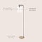 Jonathan Y Easton 60.75" Modern Minimalist Metal/Ribbed Glass LED Floor Lamp, Brass Gold/Black JYL1142A - alternate 2