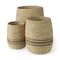 Homeroots Set of Three Natural And Brown Wicker Basket, 3PK 392154 - alternate 1
