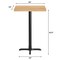 Flash Furniture Bennett 24 in x 30 in Solid Wood Indoor Tabletop in Natural with 22 in x 22 in Bar Height GSF-REC2430-NAT-T2222B-GG - alternate 2