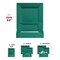 Smarty Had A Party 9.5" Hunter Green Square Plastic Dinner Plates (120 Plates), 120PK 9919-CASE - alternate 2