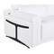Homeroots 80" White Top Grain Leather Reclining Metal USB Sofa 720382 - alternate 3