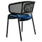 Leisuremod Ervilla Dining Chair in Black Steel Frame with Black Wicker Back in Navy Blue, 4PK ECBL-20BL-NBU4 - alternate 2
