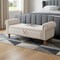 Homeroots 55in Beige and Brown Linen and Solid Wood Upholstered Storage Bench With Flip Top 724169 - alternate 2