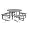 Leisure Craft Round Picnic Table, Gray, Surface Mount, 46 in T46ROSM-GRAY - alternate 1