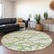 Homeroots 8' Green And Ivory Round Abstract Washable Indoor Outdoor Area Rug 614343 - alternate 2