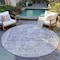 Homeroots 8' Plum Round Oriental Washable Indoor Outdoor Area Rug 607616 - alternate 2