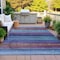 Homeroots 5' X 8' Blue Purple And Taupe Striped Washable Indoor Outdoor Area Rug 631204 - alternate 2