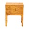 Bali & Pari Kayla Modern and Contemporary Natural Light Mappa Real Burl Wood 2-Drawer Nightstand 249-13924-ZORO - alternate 3