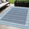 Homeroots 5' X 8' Sky Blue And Denim Blue Striped Washable Indoor Outdoor Area Rug 610505 - alternate 1
