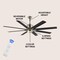 Jonathan Y Octo 66" 1-Light Contemporary Industrial Iron/Plastic Mobile-App/Remote-Controlled 6-Speed Ceiling F JYL9712B - alternate 2