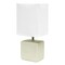 Homeroots 12" Off White Ceramic Square Table Lamp With White Shade 643295 - alternate 2