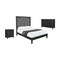 Homeroots Three Piece Black Solid Wood Bedroom Set 643647 - alternate 1