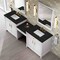 James Martin Vanities Bellshire 96" Dual Vanity Set with 24" Make-Up Counter, Bright White w/3 cm Phantome Eclos Top 660-VMC96-BW-3PHT - alternate 2