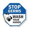 Signmission Stop Germs Wash Your Hands, 10 Inch X 10 Inch, Vinyl Decal OC-D-10-342 - alternate 1