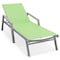 Leisuremod Marlin Patio Chaise Lounge Chair with Armrests in Grey Aluminum Frame, Green, 2PK MLAGR-77G2 - alternate 2