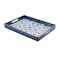 Homeroots 16" Blue And White Geometric Star And Trees Serving Tray With Handles 634487 - alternate 3
