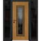 Vdomdoors Steel Door Ballucio 6644 Natural Oak Black 2 Side Exterior Windows Sidelites/ Entry Door Painted W1 BALLUCIO6644EXD-OAKB-W14+36+14xH80-RH-I - alternate 1
