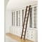 Quiet Glide 8.92 ft. Walnut Contemporary Wheel Brushed Satin Brass Rolling Ladder, 12 ft. Rail QG.240-9WA-12-H.06B - alternate 1