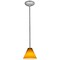 Access Lighting Martini, Pendant, Brushed Steel Finish, Amber Glass 28004-1R-BS/AMB - alternate 2
