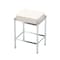 Gatco Rectangle White Leather Vanity Stool Chrome 1356 - alternate 1