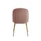 Homeroots Set of Two Blush And Gold Upholstered Velvet Dining Side Chairs 535374 - alternate 2
