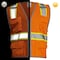 Dome75 Hi-Vis Safety Vest SM/MD Class ANSI/ISEA 107-2020 Class 2 , Zipper 6 Pockets, 2 Mic Tab DV2123 - alternate 2