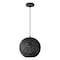 Jonathan Y Lacey 12" 1-Light Bohemian Minimalist Adjustable Rattan-Style Woven Rope Globe Basket LED Pendant, Bl JYL1134B - alternate 2