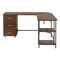 Homeroots 59" Walnut Wood and Stainless Steel L Shape Computer Desk With Three Drawers 723754 - alternate 3