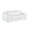 Homeroots 76in White and Silver Italian Leather Power Reclining Loveseat 633747 - alternate 2