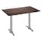 Flash Furniture 48" x 30" Outdoor Tabletop, Dark Brown, Seamless Surface Technology, 5" x 22" Silver T-Bases ST-REC3048-WBR-T0522S-GG - alternate 1