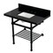 Kingston Brass 36" Black Granite Console Sink with Brass Legs and Shelf, 8-Inch, 3-Hole, Black Granite/Matte Black KVPK3630KBSQB0 - alternate 1