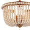Jonathan Y Allie 14" 3-Light Bohemian Farmhouse Wood Bead/Iron LED Semi Flush Mount, Antique Gold/Light Taupe JYL9020C - alternate 3