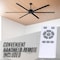 Canarm Ceiling Fan, 120 in Blade Dia, 6 Blades, 5 Speeds, 120V AC, Matte Black CP120BK - alternate 3