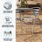 Flash Furniture Lila 31.5in Square Glass Top Metal Table with 4 Silver Aluminum Slat Stack Chairs TLH-0732SQ-017CSV4-GG - alternate 2