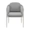 Armen Living Rhodes Outdoor Patio Dining Chair in Aluminum with Light Gray Rope and Cushions - Set of 2 LCRHSILGRY - alternate 2