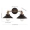 Jonathan Y July 17.5 in. 2-Light Industrial Farmhouse Metal Vanity Light, Oil Rubbed Bronze/Brass Gold JYL7427C - alternate 2
