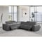 Homeroots Gray Italian Leather Power Reclining U Shaped Five Piece Corner Sectional With Console 532758 - alternate 3