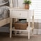 Baxton Studio Braith Farmhouse Ivory Spindle Wood 1-Drawer Nightstand 258-14209-ZORO - alternate 2