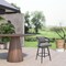 Homeroots 37" Gray Metal Swivel Outdoor Counter Height Bar chair with Footrest 571163 - alternate 2