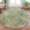 Homeroots 8' Artichoke Green And Teal Blue Round Abstract Washable Indoor Outdoor Area Rug 630521 - alternate 2