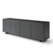 Homeroots 94in Dark Gray Wood Carved Geometric Sideboard With Four Doors 719398 - alternate 1