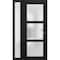 Vdomdoors Front Exterior Prehung FiberGlass Door Frosted Glass / Manux 8552 Matte Black / Sidelight Exterior MANUX8552EXD-BLK-W30+12 x H80-LH - alternate 1