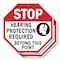 Signmission Stop Hearing Protection Required Be, 6 inch X 6 inch, Plastic Sign, 2PK OC-P-2PACK-6-123 - alternate 1