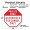Signmission Private Road Authorized Personnel O, 10 Inch X 10 Inch, Aluminum Metal Signs OC-A-10-168 - alternate 2