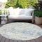 Homeroots 8' Blue Gray And Green Round Abstract Washable Indoor Outdoor Area Rug 604543 - alternate 2