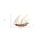 Homeroots 27" Brown Manufactured Wood Boat Hand Painted Sculpture 364268 - alternate 2
