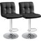 Simple Deluxe Bar Stools Set of 2, PU Leather Adjustable Swivel Barstools, Armless Adjustable Kitchen Counter Hei 3A88CHAIR8100BLK02 - alternate 1