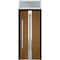 Vdomdoors Steel Door Deux 1744 Natural Oak Transom White Window Stainless Inserts Single Modern Painted-W36xH DEUX1744EXD-OAKW-W36 x H80+16-Right-hand Inswing - alternate 1